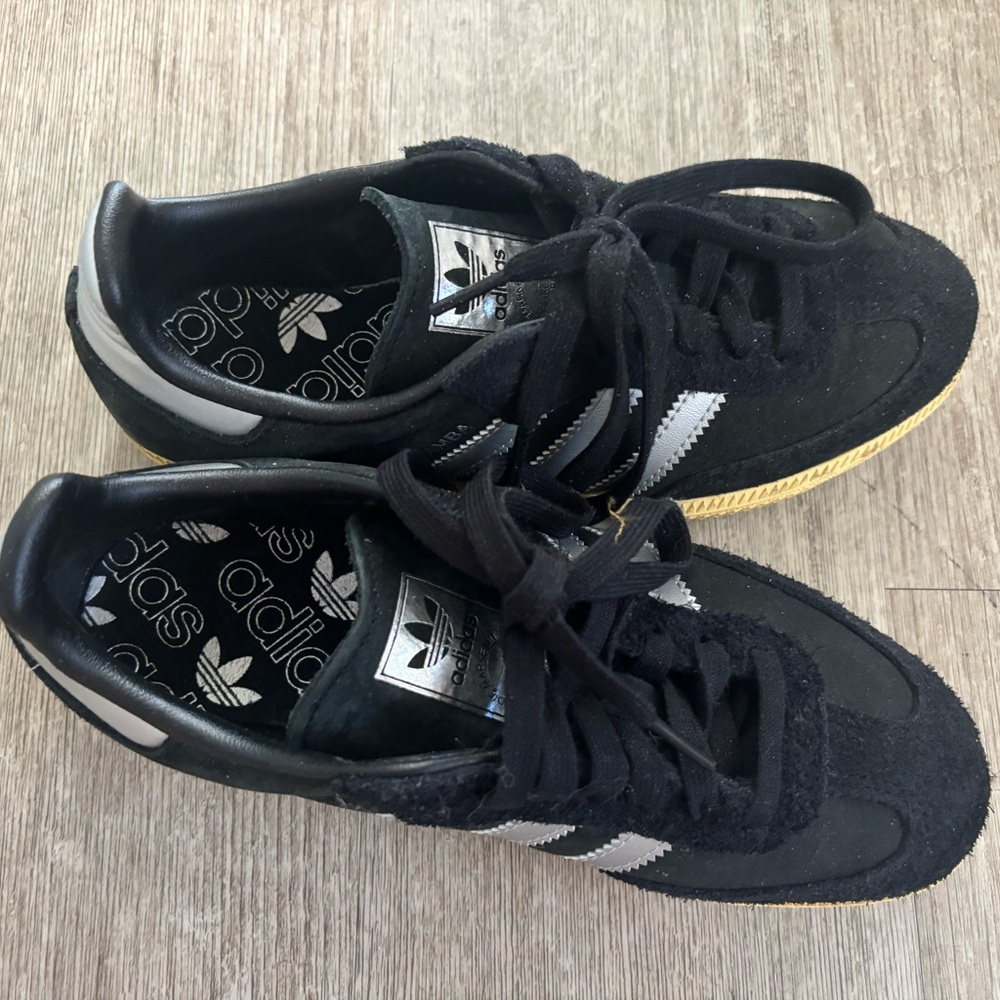 Adidas Black and Silver Sneakers